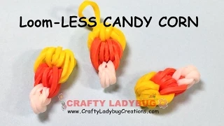 Rainbow Loom-LESS EASY CANDY CORN CHARM HALLOWEEN Series Tutorials by Crafty Ladybug/How to