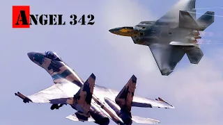 ВОЗДУШНЫЙ БОЙ СУ-37 ПРОТИВ F-22 RAPTOR!!! Angel 342