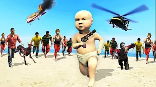 GROOTSTE Zombie INVASIE Als BABY In GTA 5! (Mods)