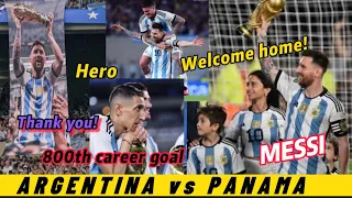 Argentina vs Panama All moments | fans crazy welcome Messi, Di Maria and Argentina players