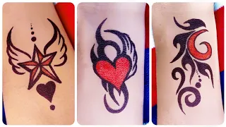 Flying star , beautiful heart ❤️ and simple trible tattoo make at home with pen