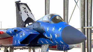 F-15C Eagles Engine Start Ups, Afterburner Takeoffs, flybys and Recoveries FRESNO ANG