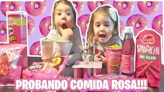 Probando COMIDA ROSA KAWAII de la Pantera rosa 😍 PINK FOOD CHALLENGE 💖