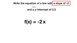 Writing Equations Given Slope and y-Intercept