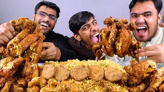 Whole Chicken Chargha with Biryani & Shami | Mukbang