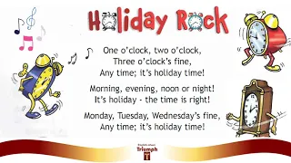 One о'clock, two о'clock, Three о' clock's fine (Holiday Rock). 🎵SONG🎵. Spotlight 3, Module 8, p.128