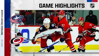 Blue Jackets @ Hurricanes 1/13/22 | NHL Highlights