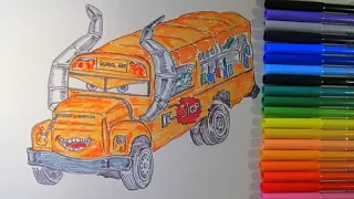 How to draw MISS FRITTER Disney Pixar CARS 3 2017