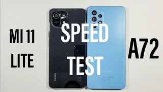 Xiaomi Mi 11 Lite vs Samsung A72 Speed Test