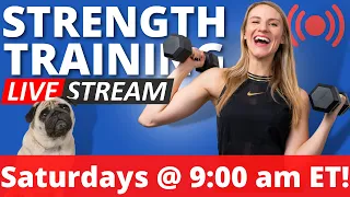 LIVE Strength Training | 30 min Full Body Dumbbell Workout