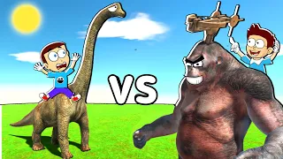 Gorilla Shiva Team vs Titanosaurs Kanzo Team | Animal Revolt Battle Simulator