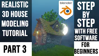 Blender Realistic House Modeling Tutorial for Beginners Part 3 "STEP by STEP" #blendertutorials