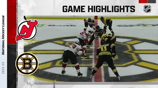 Devils @ Bruins 10/8 | NHL Highlights 2022