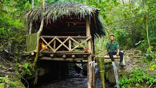 FULL VIDEO: My 15 days of Building survival shelter , hunting and cooking in the rainforest - ASMR