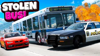 I Drove a STOLEN BUS Through Rush Hour Traffic in BeamNG Drive Mods!