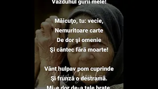 Mi-e dor de tine, mamă de Grigore Vieru (Poezie)