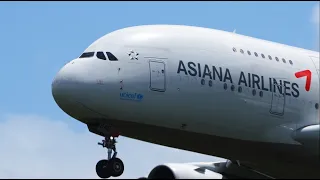 Asiana Airlines Airbus A380 HL7640 Landing at Narita 34L | NRT/RJAA