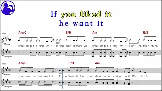 Beyonce-Single ladies karaoke sheet music,MR for players,chord,chorus,Lyrics add(Ye karaoke)