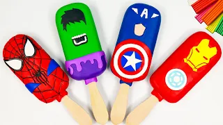 DIY Ice cream mod Superheroes Spider man, Hulk, Captain America, Ironman with clay 🧟 Clay Tutorial