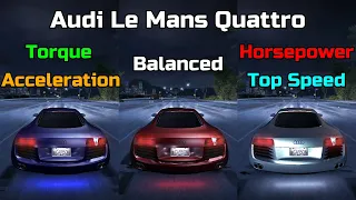 Torque vs Balanced vs Horsepower - Audi Le Mans Quattro Tuning  - Need for Speed Carbon Redux mod