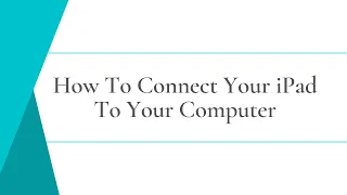 How to connect your iPad  to your computer as an extra monitor AND input device