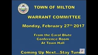 Warrant Committee - February 27th, 2017