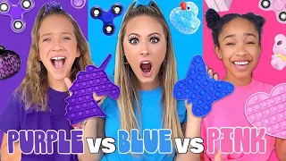 PURPLE ☂️ VS BLUE 🦋 VS PINK 🌸 FIDGET SHOPPING CHALLENGE!