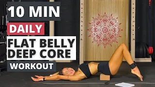 Do This 10 Min Pilates Deep Core & Pelvic Floor Workout 3x a week For FLAT TUMMY| No Repeat