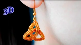 Beaded Earrings Celtic Knot Triquetra. 3D Beading Tutorial