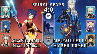 Spiral Abyss 4.1 Xiangling National & Neuvillette Hyper Taser