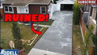 Homeowner Ruins Fresh Poured Concrete Driveway!