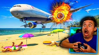 Boeing 777 CRASH LANDING on BEACH in GTA 5! (OMG!)