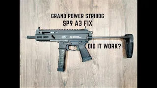 GRAND POWER STRIBOG SP9 A3 - Failure to eject/extract fix with range time.