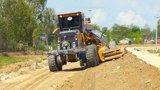 Technology for Building Subgrade Roads With Greatest Heavy SANY STG190C 8S Motor Grader Pushing Dirt