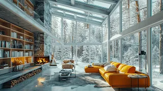 Snowy Forest Escape for Relaxation | Crackling Fireplace Ambience for Restful and Better Sleep