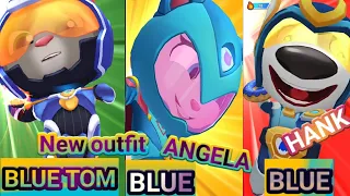 SUPER TROOPER TOM VS BLUE ANGELA VS BLUE HANK(Talking Tom Hero Dash).New Outfit TOM & ANGELA & HANK.