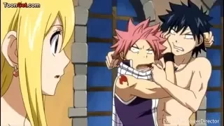 Natsu and Gray fight over Baccus