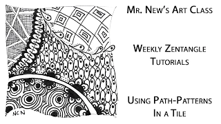 ZenDoodling A Tile With String Patterns - Timelapse - Weekly Zentangle Tutorial Vol. 06