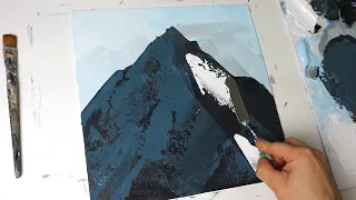 How to paint Mountains Art | Acrylic Painting for Beginners | Daily Art challenge #31