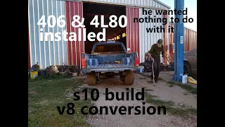 engine and trans install Epic s-10 build 406 sbc 4l80E build "project blackie 15