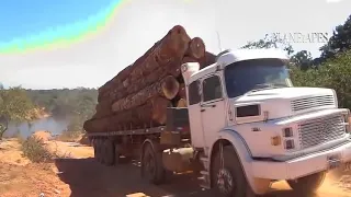 Awesome Driver's Skill Driving Truck Over Load On The Difficult Roads