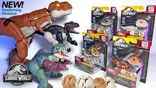 NEW Transforming Dinosaurs! Jurassic World Hidden Hatchers! Indominus Rex, T-Rex, Dilophosaurus