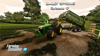 Chopping CORN & Compacting 400.000L of SILAGE, Spreading SLURRY | Bally Spring | FS22 | Episode #17