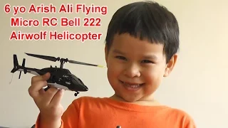 Micro RC Bell 222 Airwolf Helicopter Flown by 6 yo Pilot