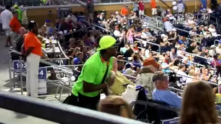 Durham Bulls - The crowd messes with the peanuts guy