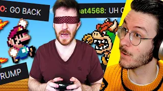 Reacting to Blindfolded Mario Maker, but Twitch Chat screams the directions by @DougDoug