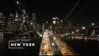 New York drone footage at NIGHT