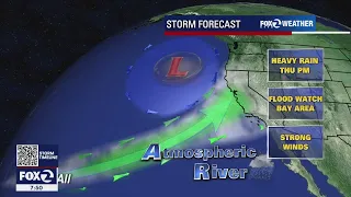 Heavy rain Thursday afternoon as atmospheric river arrives