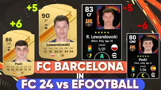 FC BARCELONA PLAYER RATINGS IN EAFC 24 vs EFOOTBALL 2024 | ft. Lewandowaki, Pedri , Felix, Gavi etc