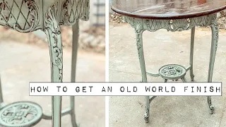 Creating an Old-World Finish - Look at all that Detail - Distressed -Thrifted Find gets a Makeover